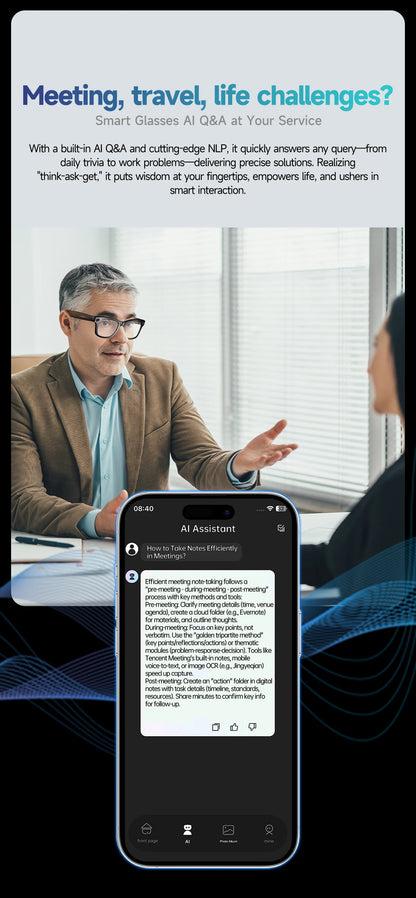 New 800W Camera AI Glasses Men Color-Changing Smart Translation Glasses Photo Video Recording Waterproof Call Smart Sunglasses