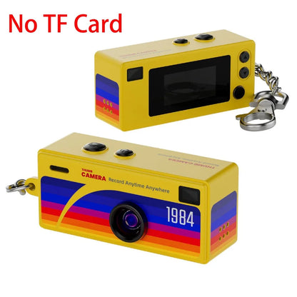 Mini Keychain Thumb Camera Retro Backpack CCD Digital Camera Thumb Camera with 1080P HD Video Recording Outdoor Sports Camera