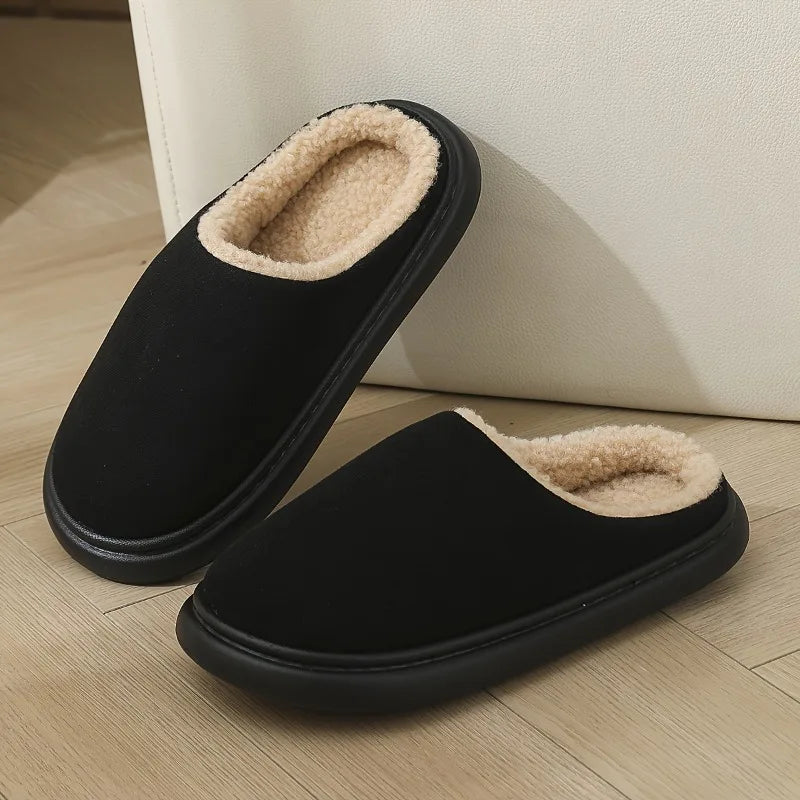 Warm Cotton Slippers For Women Plus Size And Men Indoor Anti Slip Thick Sole For Cozy Home