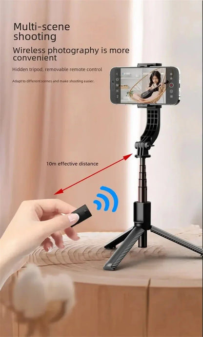 FGCLSY Bluetooth Handheld Gimbal Stabilizer Mobile Phone Selfie Stick Aluminum Alloy Adjustable Tripod for Smartphone Live