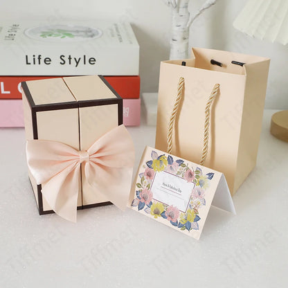 I Love You Forever Necklace With Cute Bear Rose Flower Gift Box For Girlfriend Birthday Romantic 2024 New Fashion Jewelry