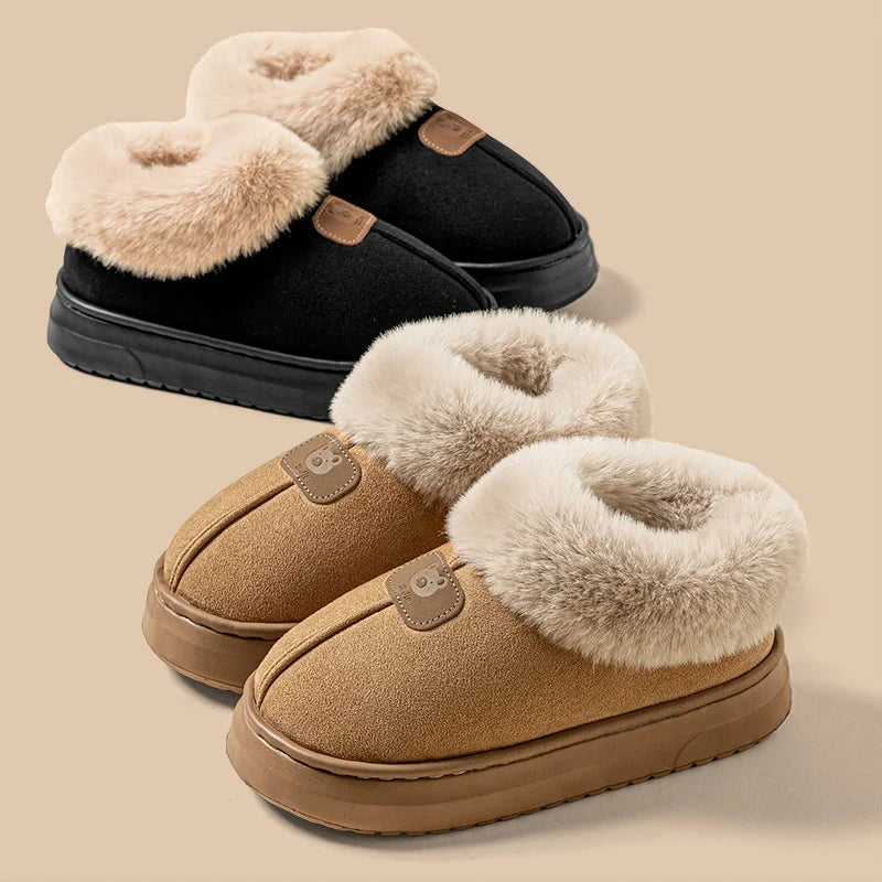 Choice Fleece Lined Winter Slippers For Men Women Ankle Cover Lightweight EVA Sole Indoor Outdoor Warm