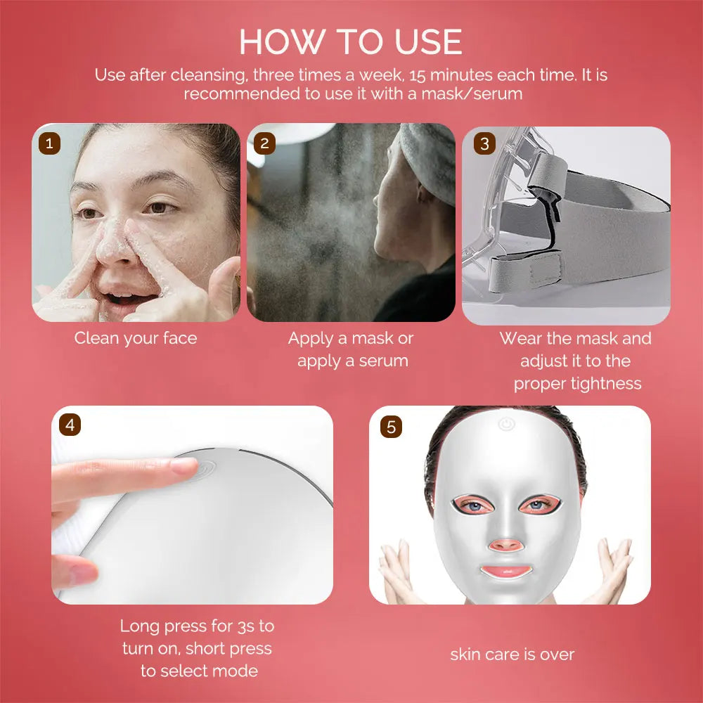 Foreverlily Wireless LED Face Beauty Device For Skin Care