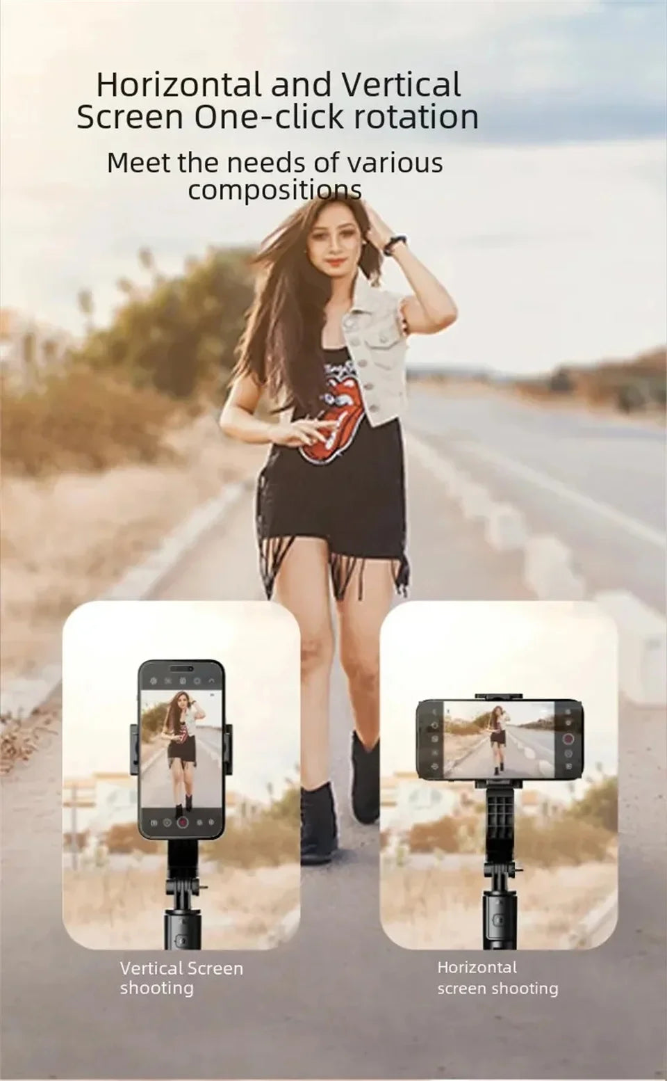 FGCLSY Bluetooth Handheld Gimbal Stabilizer Mobile Phone Selfie Stick Aluminum Alloy Adjustable Tripod for Smartphone Live