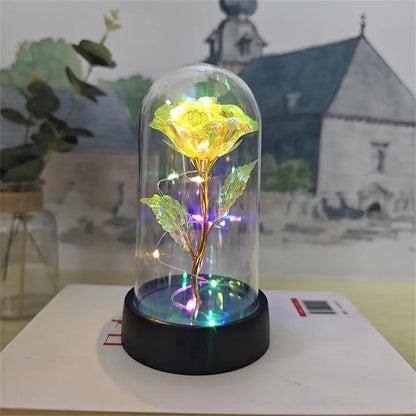 LED Galaxy Three Rose Artificial Flowers, Wedding Decoration, Creative Valentine'S Day and Mother'S Day Gift without Battery 1Pc