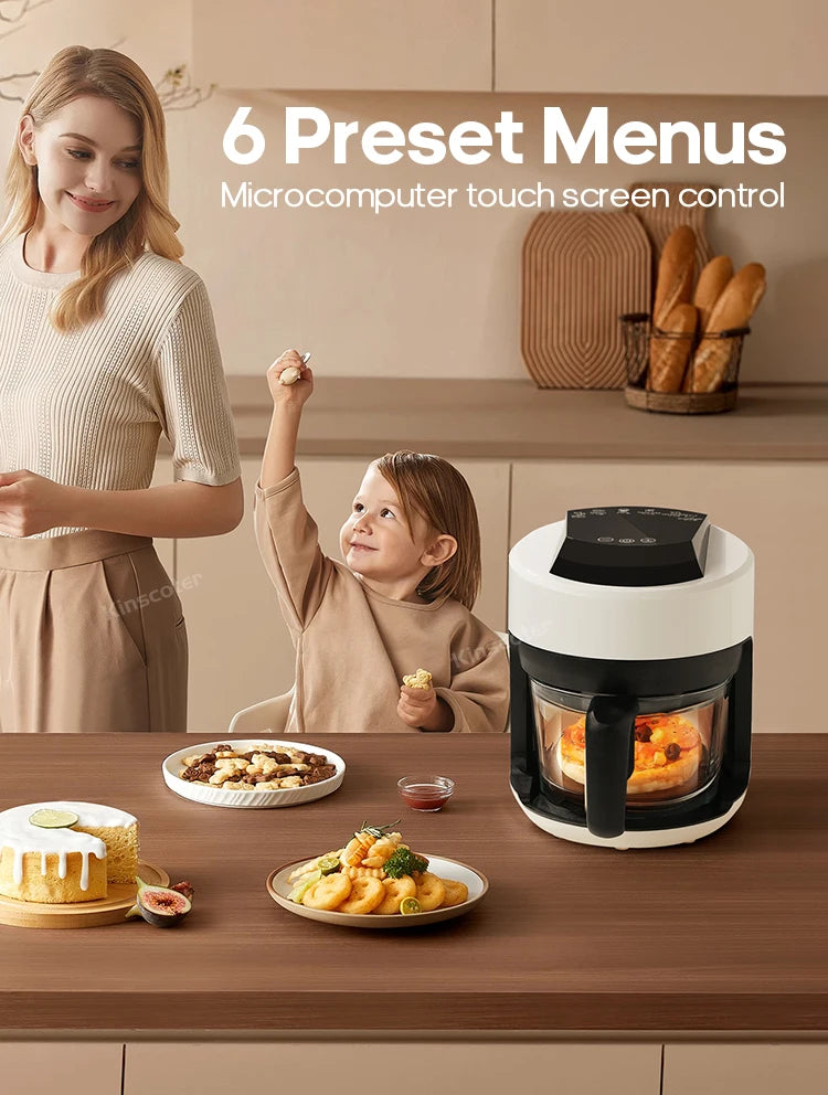 2.5L Air Fryer, Electric Hot fryer Oven Oilless Cooker with Touch Control & Nonstick Basket & Visible Window, Family Size