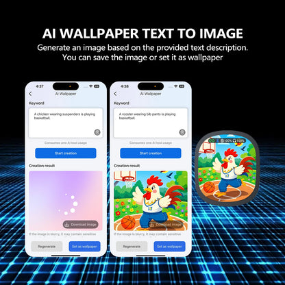 Siindoo Wireless Headphone with Detachable Full Color Touch Screen JH-822Plus AI Assistant Smart Chat Translation Function BT5.4