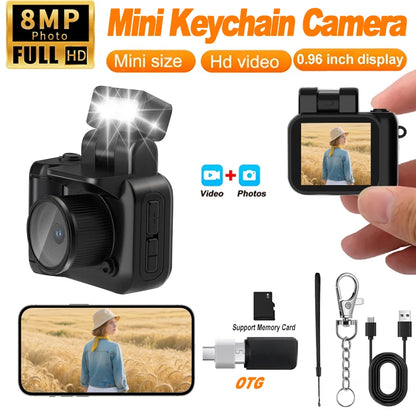 Y4000 Mini Keychain Camera With Screen HD 1080P Portable Retro kids Cam Ultra Compact Pocket DV Video Recorder With Flash Lamp