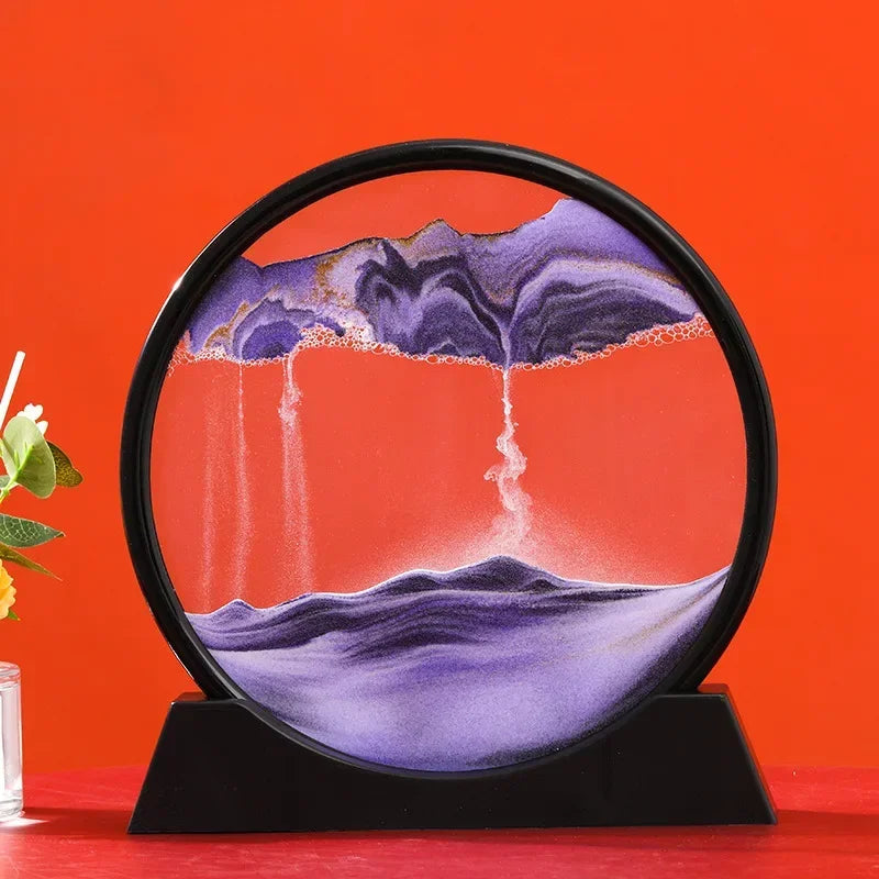 Nordic 3D Moving Sand Art Liquid Hourglass Ornament Mesmerizing Flowing Sand For Home Decor Enthusiasts Gift