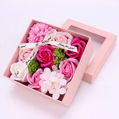 Luxury Artificial Soap Rose Flower Simulation Peony Scented Rose Flowers with Gift Box For Mother's Day Birthday Wedding Party