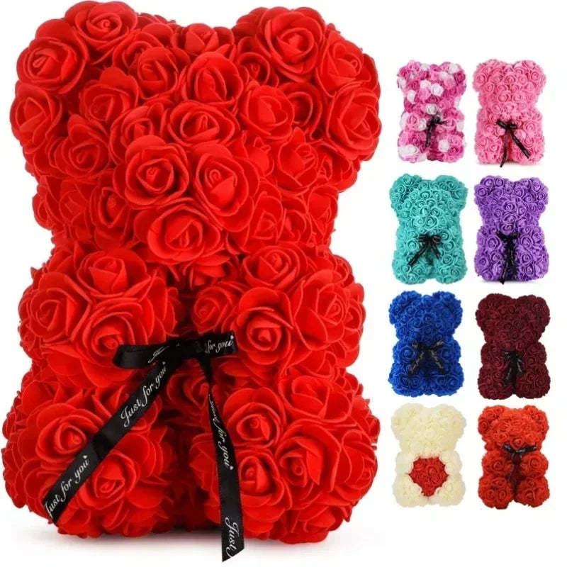 Choice Eternal Rose Bear For Mom Long Lasting Artificial Flower Gift And Home Decor