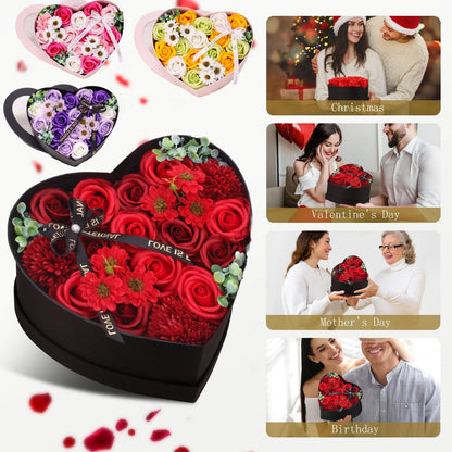 Heart Shape Rose Gift Box Foam Rose Flowers Wedding Party Rose Bouquets Valentine's Day Birthday Christmas Gift