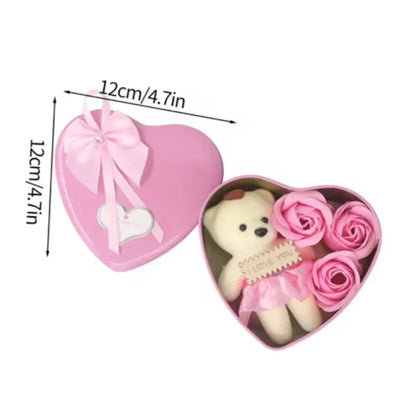 Bear Soap Rose Gift Box Valentines Day Flower Love Box Bears Bouquet Wedding Birthday Home Party Decoration