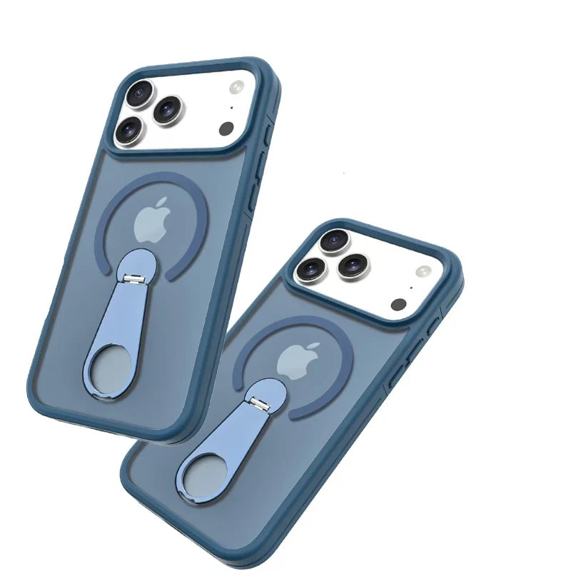 Premium MagSafe Wireless Charging Phone Case With 360 Degree Rotary Bracket Translucent Cover For iPhone Pro Max Series