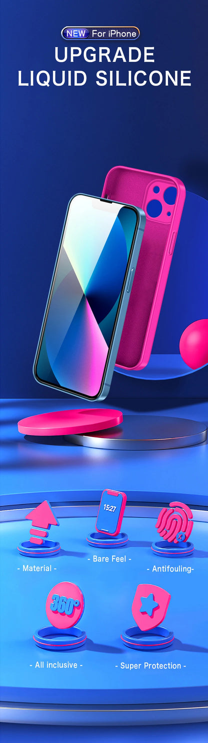 ASTUBIA iPhone 17 Series Case Solid Color Silicone Shockproof Cover Matte Finish Anti Finger Print For iPhone Fans