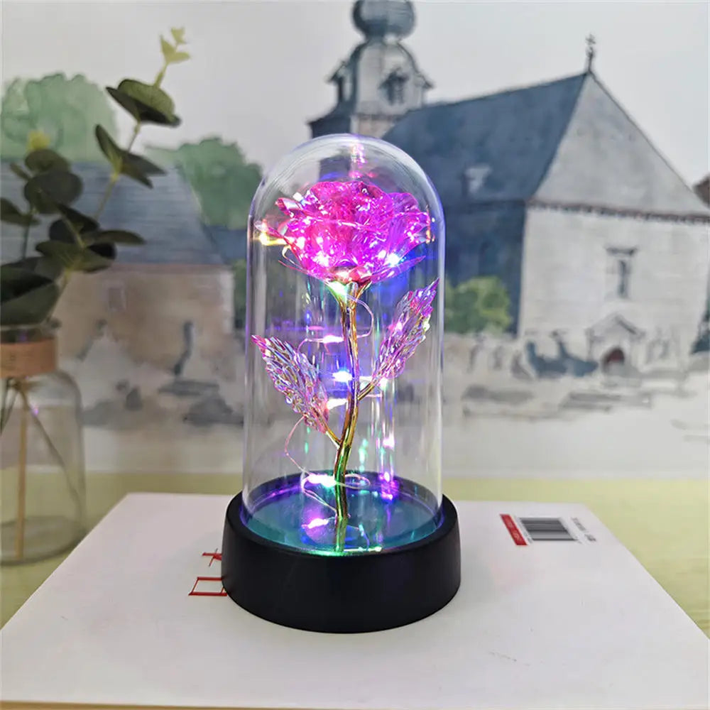 LED Galaxy Three Rose Artificial Flowers, Wedding Decoration, Creative Valentine'S Day and Mother'S Day Gift without Battery 1Pc