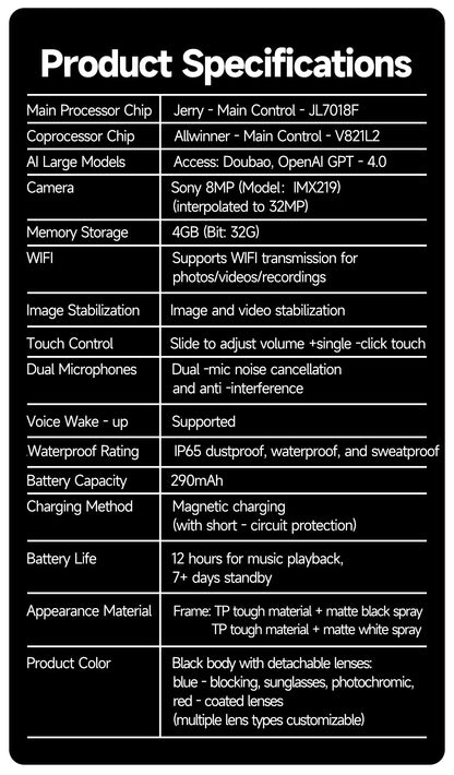 New 800W Camera AI Glasses Men Color-Changing Smart Translation Glasses Photo Video Recording Waterproof Call Smart Sunglasses
