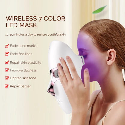 Wireless 7-Color LED Facial Mask – Skin Rejuvenation