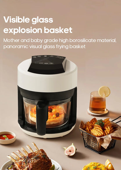 2.5L Air Fryer, Electric Hot fryer Oven Oilless Cooker with Touch Control & Nonstick Basket & Visible Window, Family Size