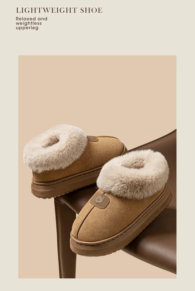 Choice Fleece Lined Winter Slippers For Men Women Ankle Cover Lightweight EVA Sole Indoor Outdoor Warm