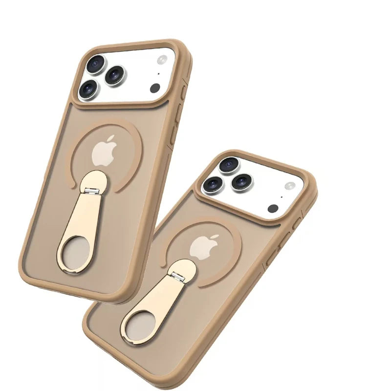 Premium MagSafe Wireless Charging Phone Case With 360 Degree Rotary Bracket Translucent Cover For iPhone Pro Max Series