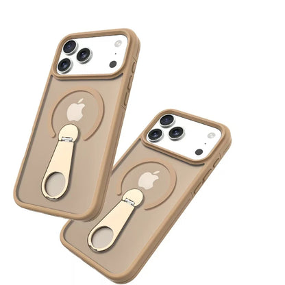 Premium MagSafe Wireless Charging Phone Case With 360 Degree Rotary Bracket Translucent Cover For iPhone Pro Max Series