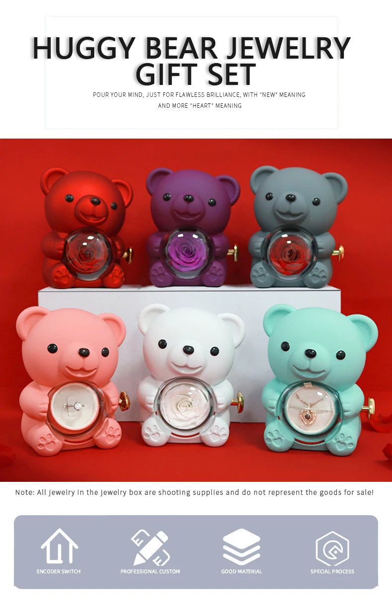 Bear Design Jewelry Box For Necklace Gift Two Options Romantic Gift For Girlfriend
