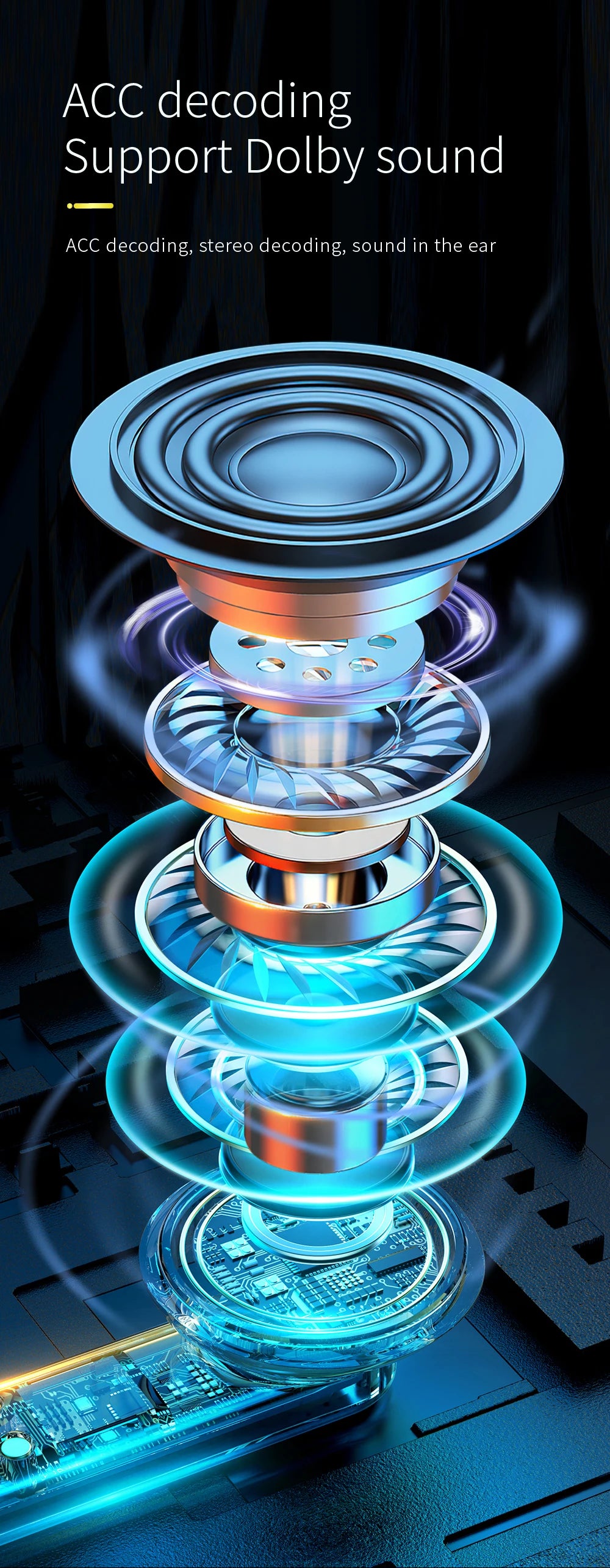 LCKICOO J225 TWS Bluetooth Earphones With 3D Curved Transparent Case, Smart Touch, HD Audio For Music Lovers