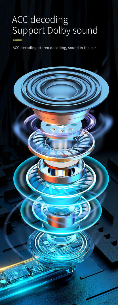 LCKICOO J225 TWS Bluetooth Earphones With 3D Curved Transparent Case, Smart Touch, HD Audio For Music Lovers