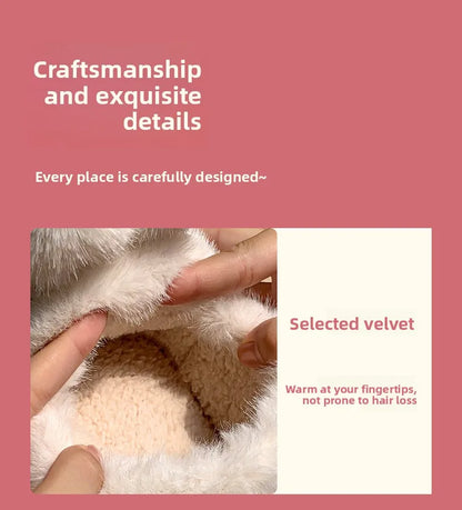 Cozy Velvet Cotton Slippers For Women Indoor Warm Plush Lining Winter Comfort For Home Use