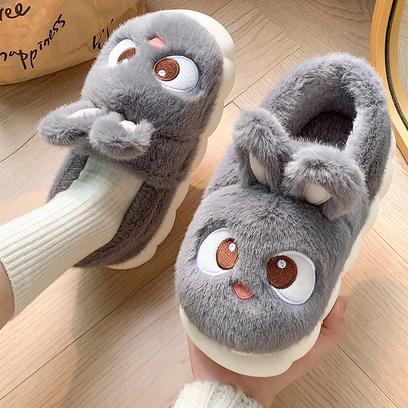 Cozy Velvet Cotton Slippers For Women Indoor Warm Plush Lining Winter Comfort For Home Use