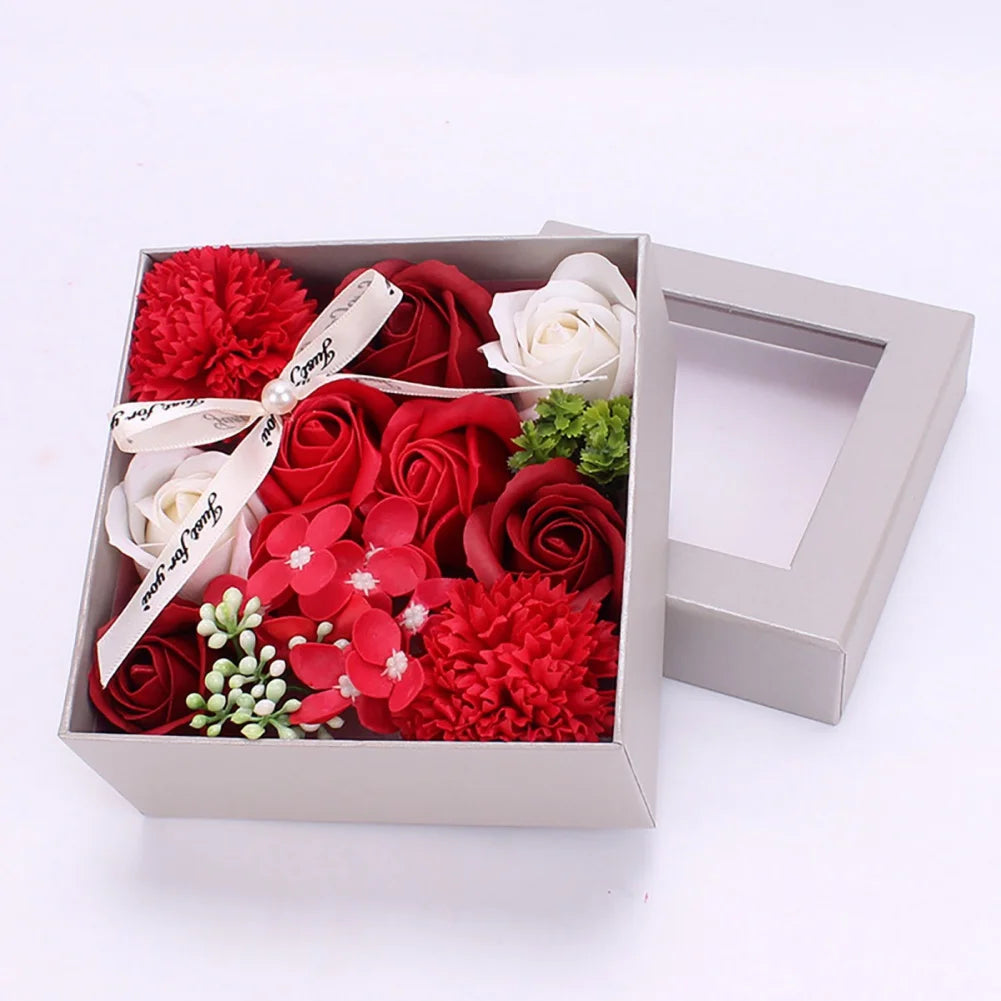 Luxury Artificial Soap Rose Flower Simulation Peony Scented Rose Flowers with Gift Box For Mother's Day Birthday Wedding Party