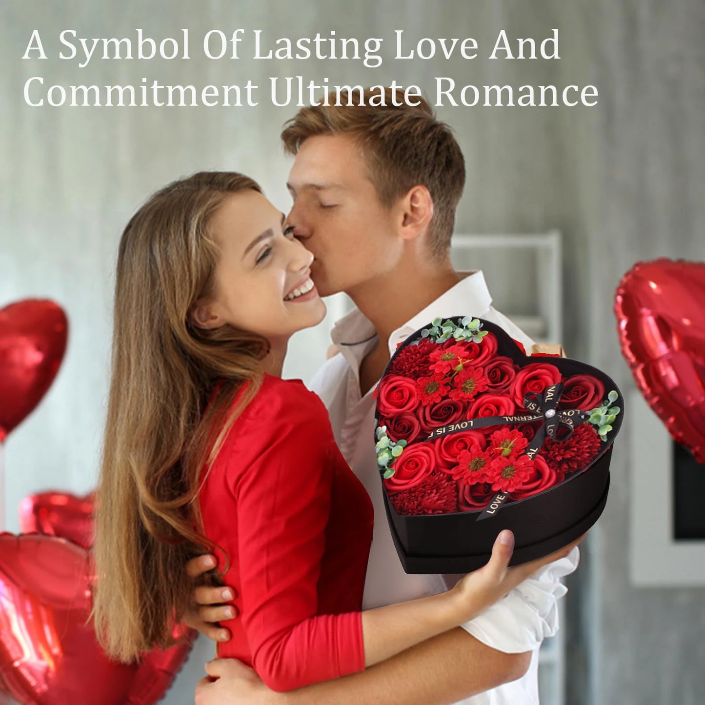 Heart Shape Rose Gift Box Foam Rose Flowers Wedding Party Rose Bouquets Valentine's Day Birthday Christmas Gift