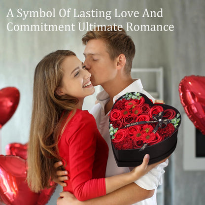 Heart Shape Rose Gift Box Foam Rose Flowers Wedding Party Rose Bouquets Valentine's Day Birthday Christmas Gift