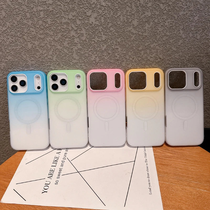 Premium MagSafe iPhone 17 Pro Max Case With Gradient Candy Color Matte Finish And Magnetic Back