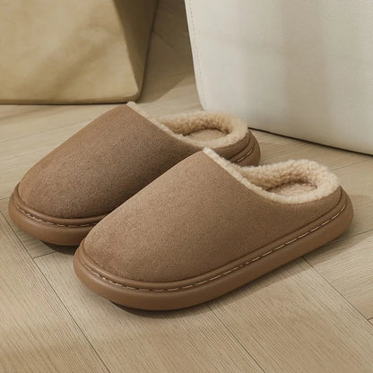 Warm Cotton Slippers For Women Plus Size And Men Indoor Anti Slip Thick Sole For Cozy Home