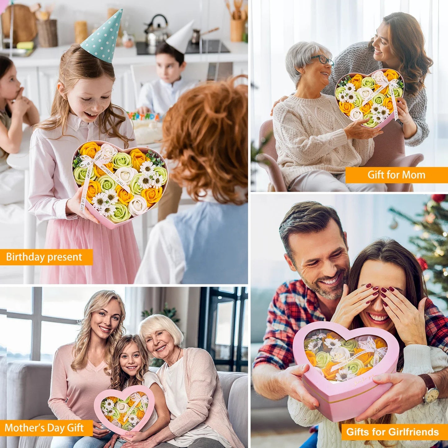 Rose Soap Flowers Gift Box Long Lasting By RUEESEE For Mom Wife Girlfriend Perfect Mothers Day Valentines Day