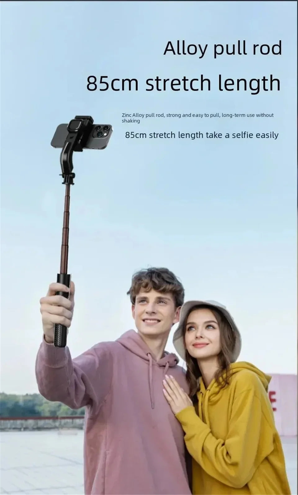FGCLSY Bluetooth Handheld Gimbal Stabilizer Mobile Phone Selfie Stick Aluminum Alloy Adjustable Tripod for Smartphone Live