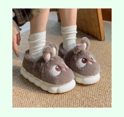 Cozy Velvet Cotton Slippers For Women Indoor Warm Plush Lining Winter Comfort For Home Use