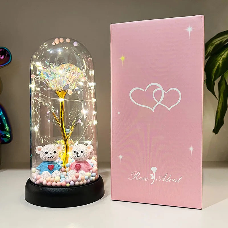 Choice Colorful Rose Luminous Flower Cover For Women Gift Perfect For Valentines Day And Christmas