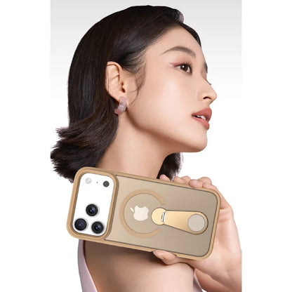 Premium MagSafe Wireless Charging Phone Case With 360 Degree Rotary Bracket Translucent Cover For iPhone Pro Max Series