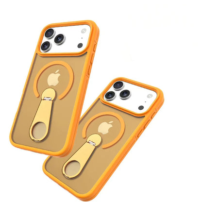 Premium MagSafe Wireless Charging Phone Case With 360 Degree Rotary Bracket Translucent Cover For iPhone Pro Max Series