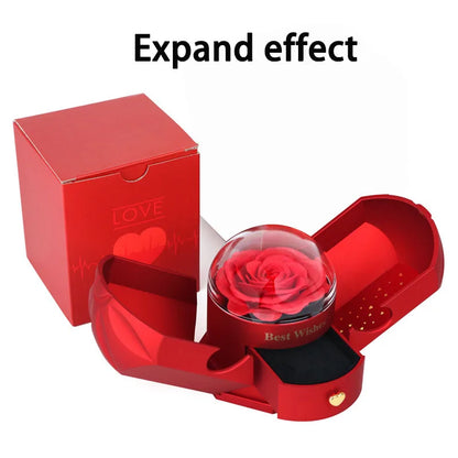 Surprise Flower Jewelry Box - Mysterious Unboxing with Rose Gold Dried Flowers & Hidden Love Drawer