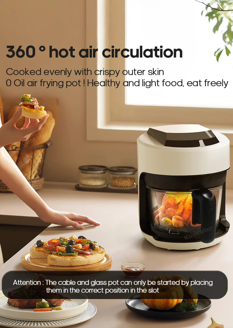 2.5L Air Fryer, Electric Hot fryer Oven Oilless Cooker with Touch Control & Nonstick Basket & Visible Window, Family Size