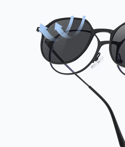 CCspace Round Polarized Clip On Glasses For Women Blue Light Blocking Lenses Customizable Prescription