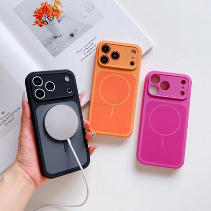 MagSafe Silicone Case For iPhone 17 Pro Max Frosted Solid Color Soft Touch Protective Cover