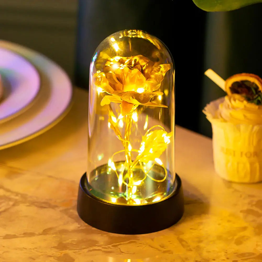 LED Galaxy Three Rose Artificial Flowers, Wedding Decoration, Creative Valentine'S Day and Mother'S Day Gift without Battery 1Pc