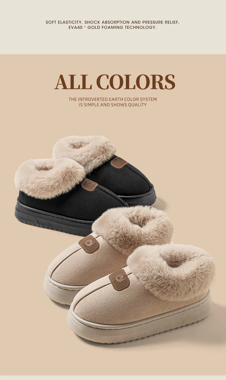Choice Fleece Lined Winter Slippers For Men Women Ankle Cover Lightweight EVA Sole Indoor Outdoor Warm