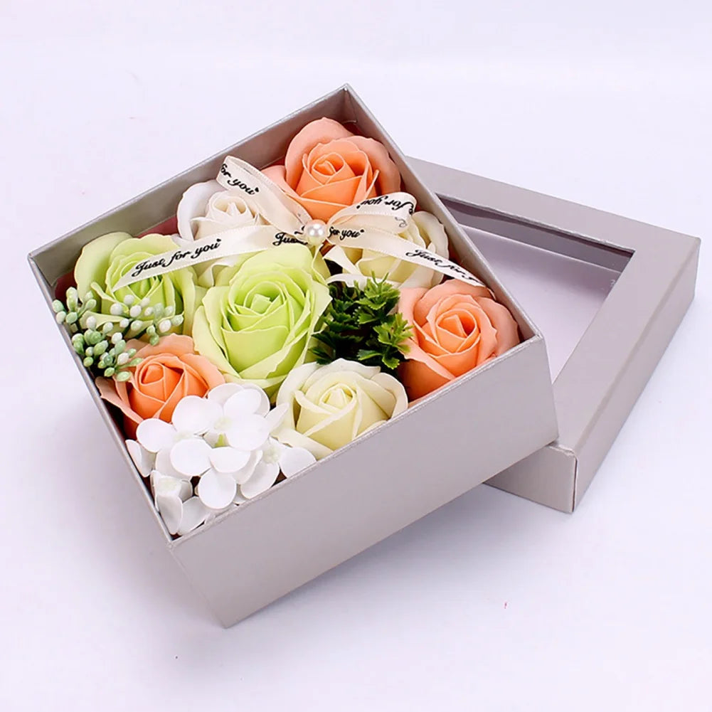 Luxury Artificial Soap Rose Flower Simulation Peony Scented Rose Flowers with Gift Box For Mother's Day Birthday Wedding Party