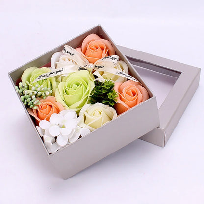 Luxury Artificial Soap Rose Flower Simulation Peony Scented Rose Flowers with Gift Box For Mother's Day Birthday Wedding Party